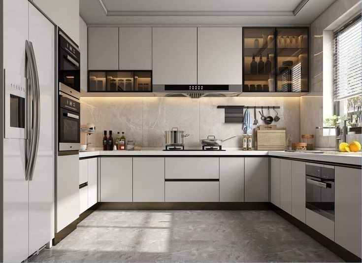 Sleek kitchen cabinet and countertop design